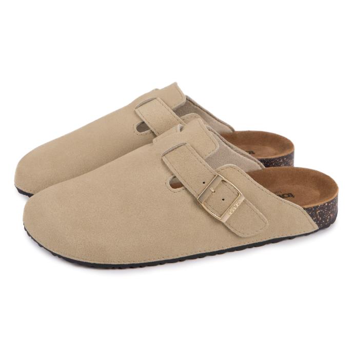 totes® Ladies Suede Clog Sand Extra Image 1